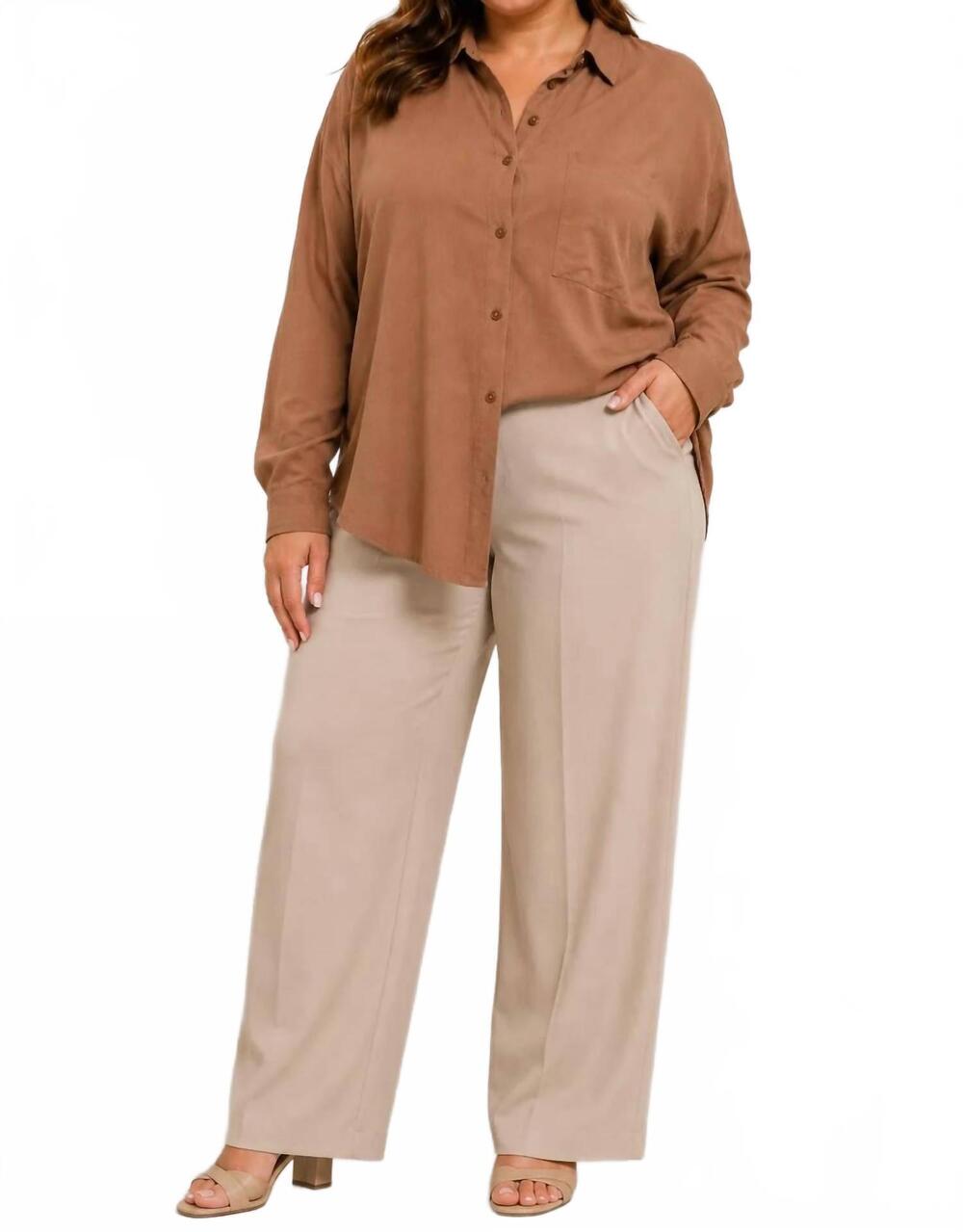 NEW BLU PEPPER charlie top - curvy in almond